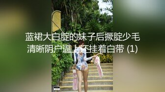 蓝裙大白腚的妹子后撅腚少毛清晰阴户逼上还挂着白带 (1)